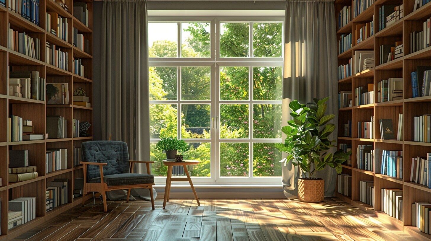 Layered textures evoking indoor calm corners with notebooks and soft shadows.
